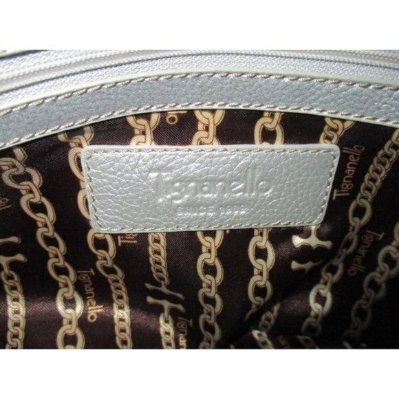 Tignanello Silver Pebbled Oversized Hobo Buttery Soft Leather Shoulder Bag - Picture 7 of 10